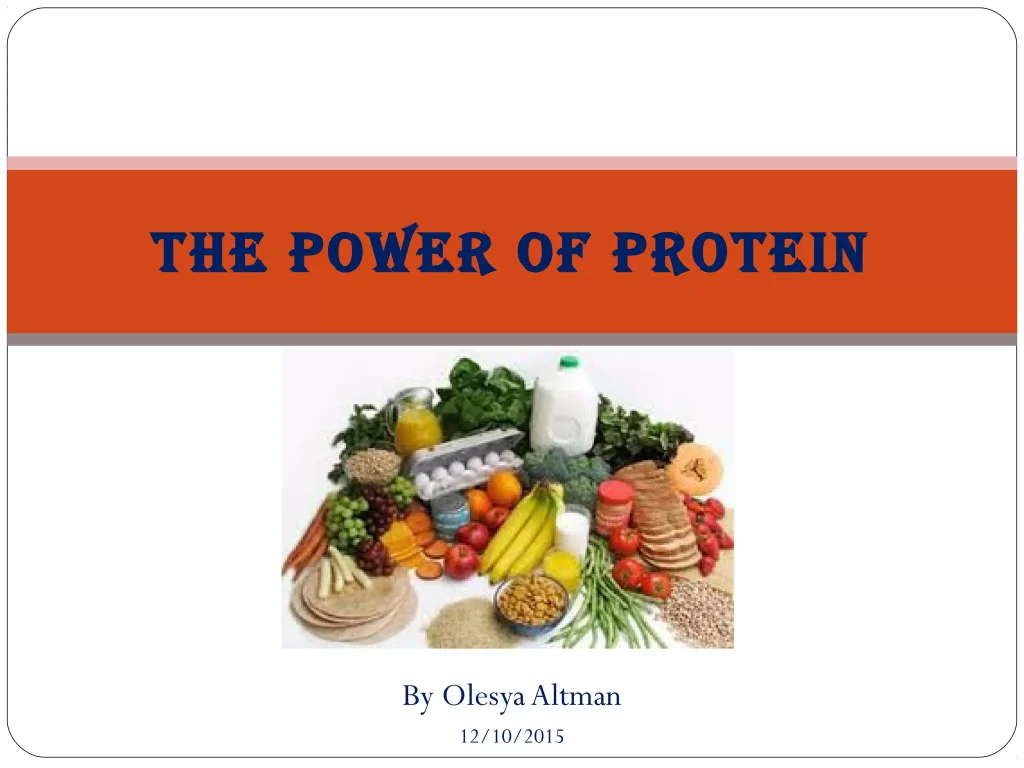 The Power of Protein book cover with fresh protein-rich foods